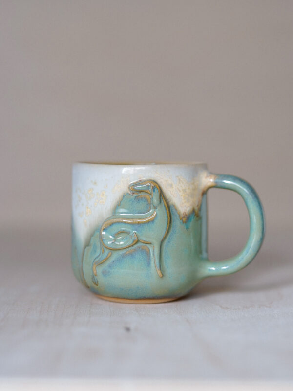 Saluki Mug 300 ml - Cream And Turquoise