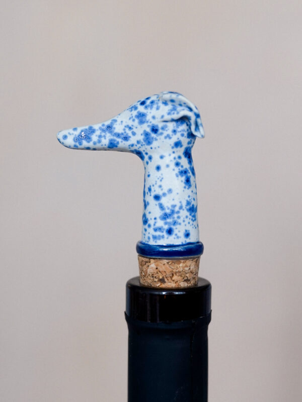 Wine Stopper - Blue Speckled Sighthound