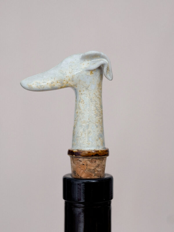 Wine Stopper - Silvery Cream Sighthound
