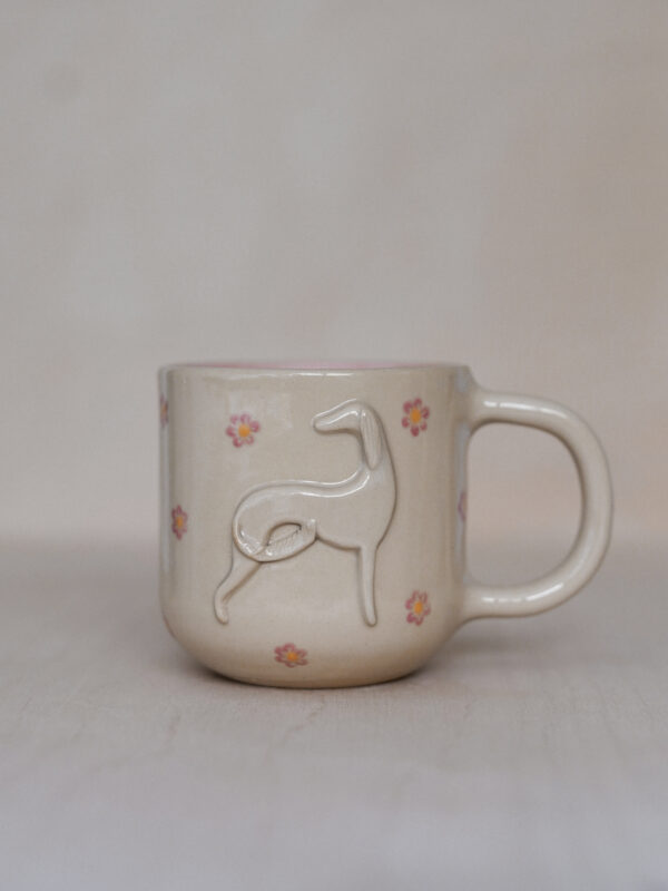 Saluki Mug 300 ml - PINK FLOWERS